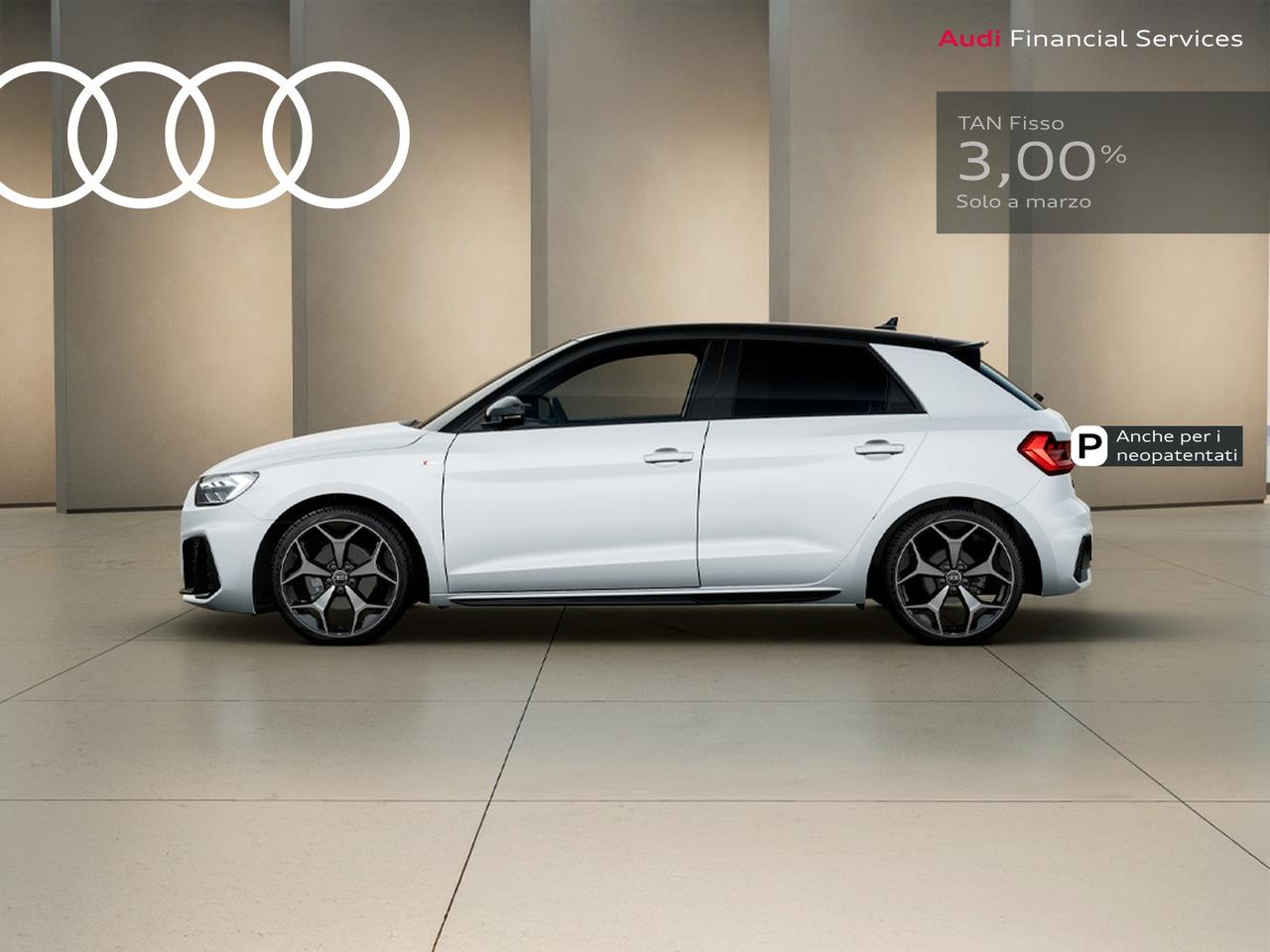 Audi A1 sportback 30 1.0 tfsi identity black 116cv s-tronic