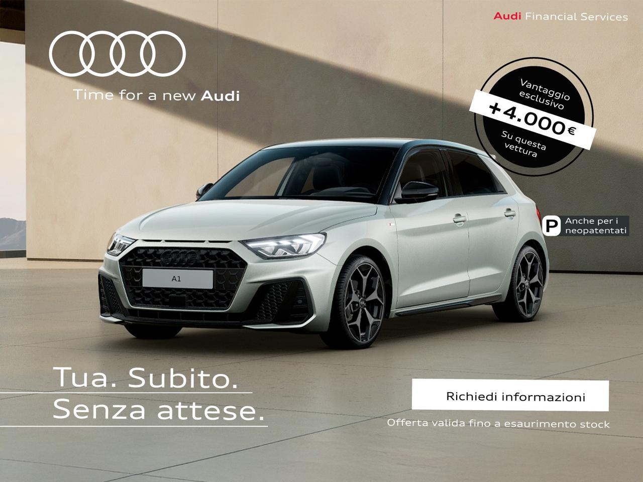 Audi A1 sportback 30 1.0 tfsi identity black 116cv s-tronic