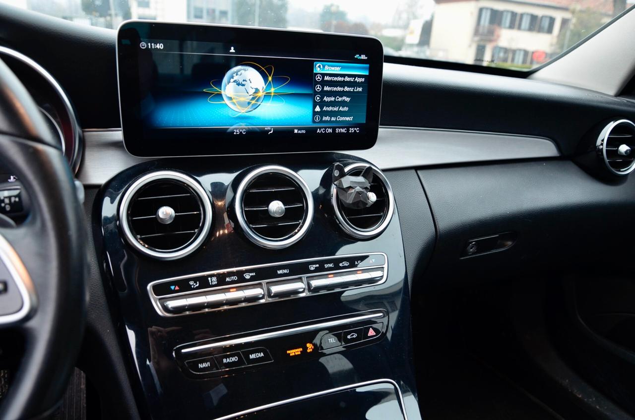 MERCEDES-BENZ C 220d SPORT PLUS 193cv AUTO, UFF ITALIANA, EURO 6D, FULL LED, NAVI, RETROCAMERA, PERMUTE