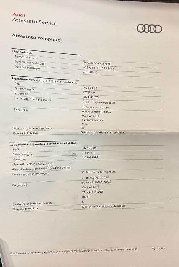 Audi A3 SPB 30 TDI S tronic Sport