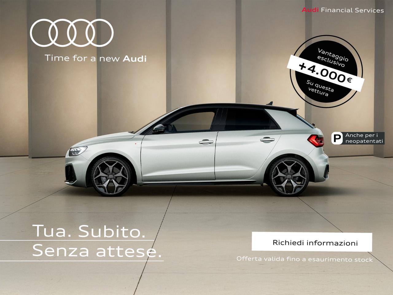 Audi A1 sportback 30 1.0 tfsi identity black 116cv s-tronic