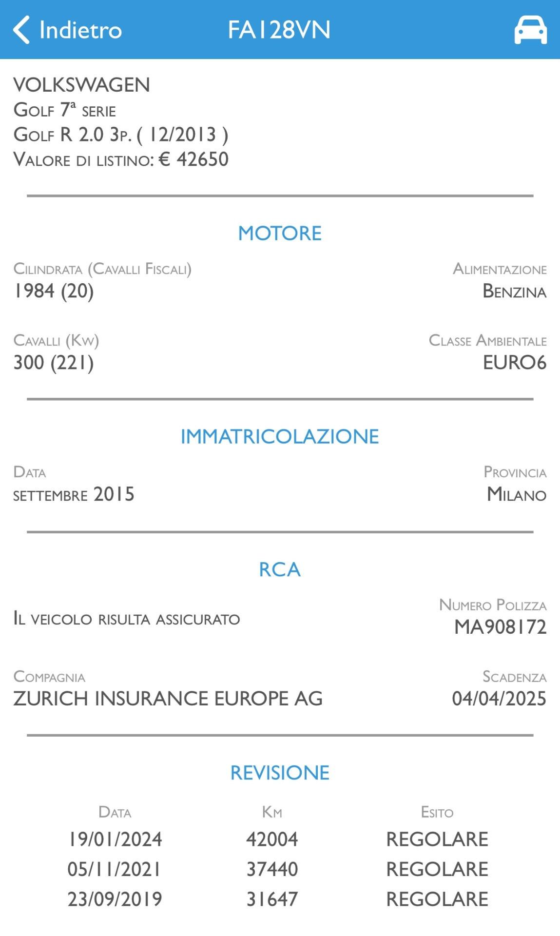 Volkswagen Golf R 2.0 3p. 425CV CAMBIO MANUALE