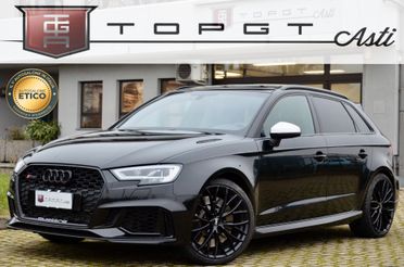 AUDI RS3 SPORTBACK 2.5 TFSI QUATTRO S-TRONIC 400cv TETTO, PACK DYNAMIC, SCARICO MILLTEK, EURO 6D-TEMP, PERMUTE