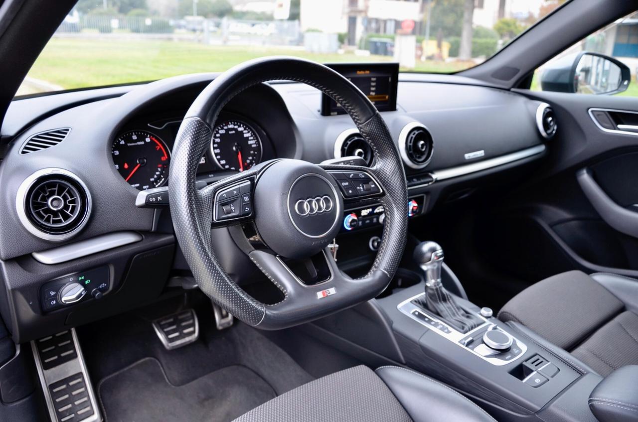 Audi A3 SPB 2.0 TFSI quattro 190cv S tronic S-LINE INTERIOR, UFF ITALIANA, EURO 6B, DRIVE SELECT, PERMUTE