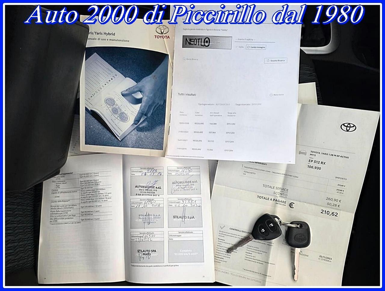 Toyota Yaris 1000 5/P km certificati Garanzia12Mesi