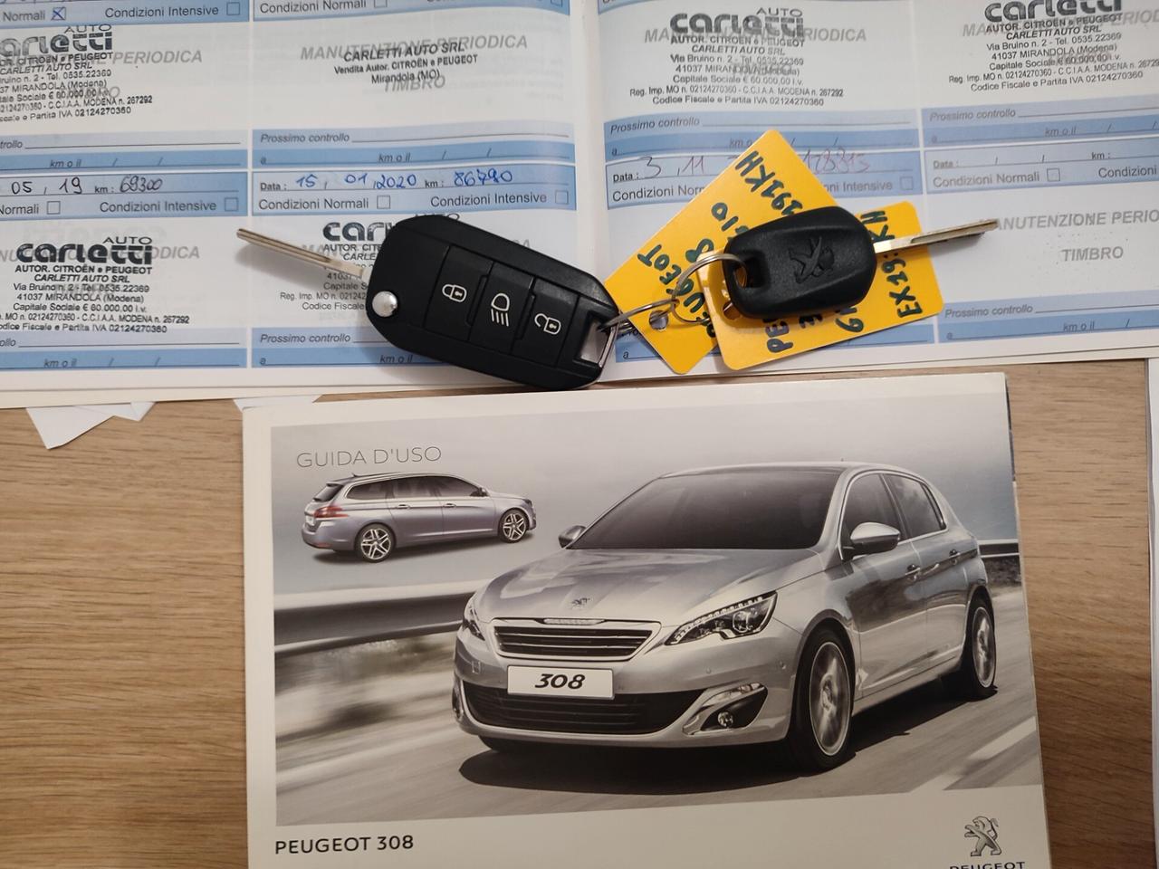 PEUGEOT 308 DEL 2014 TURBO BENZINA EURO6B 8GOMME