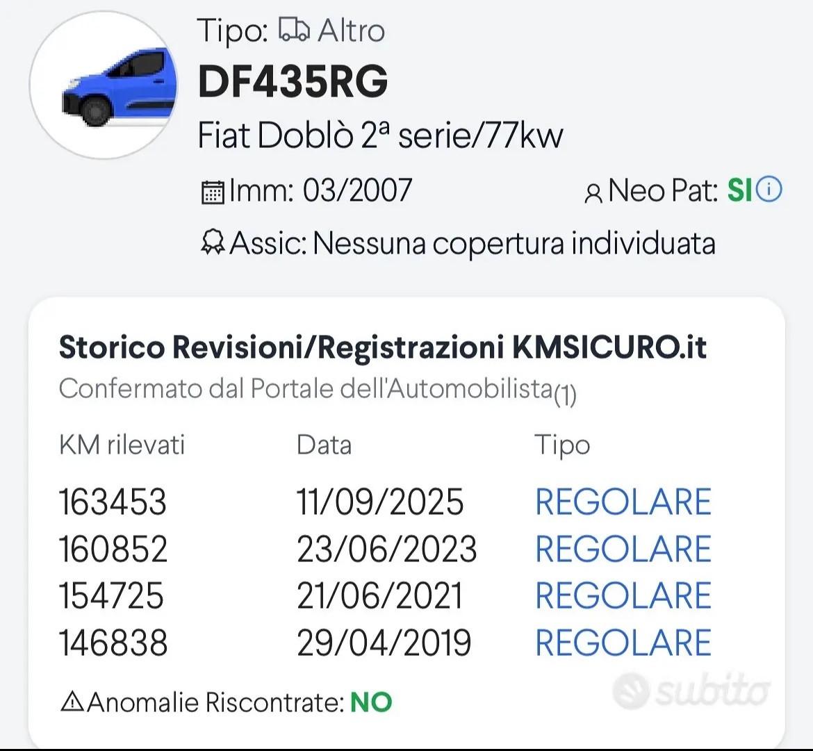 Fiat Doblo Doblò 1.9 MJT 105 CV Dynamic