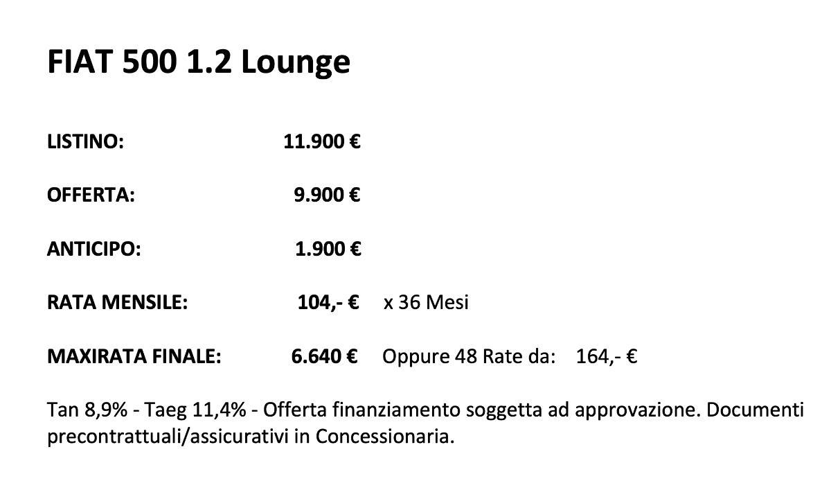 FIAT 500 1.2 Lounge