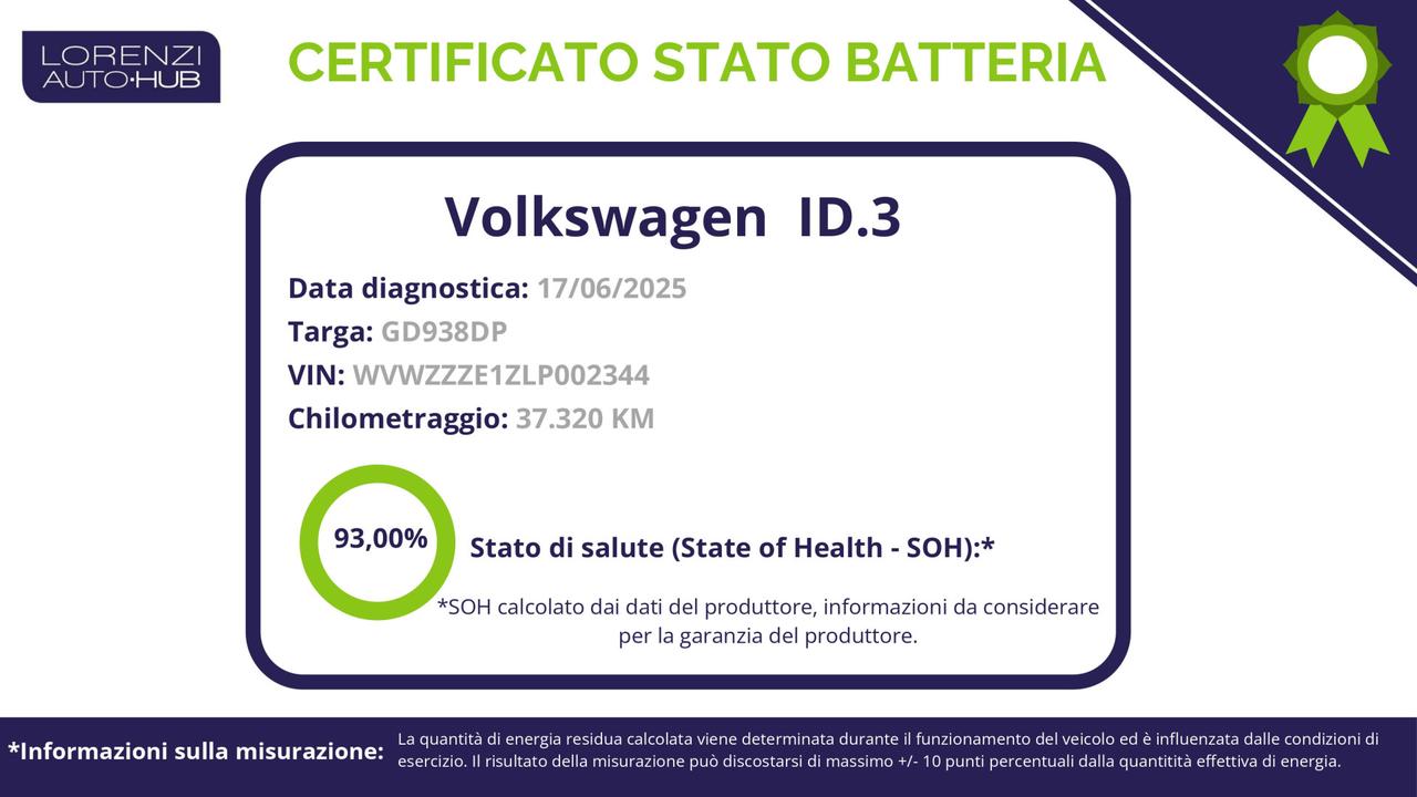 VOLKSWAGEN ID.3 58 kWh 1st edition ACC+LED+PRO PERFORMANCE