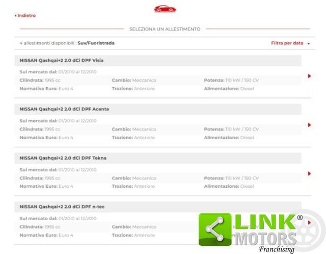 NISSAN Qashqai+2 2.0 dCi DPF n-tec 7 posti a sedere