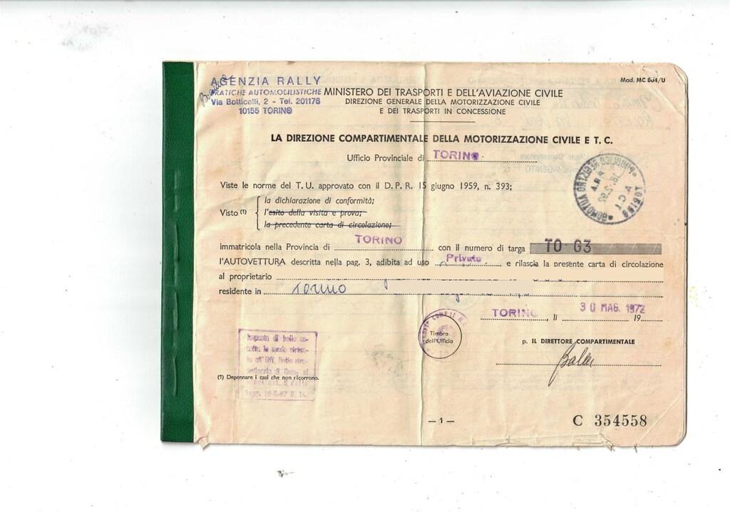 Alfa Romeo Spider ALFETTA TIPO 116.08 1^ SERIE SCUDO STRETTO