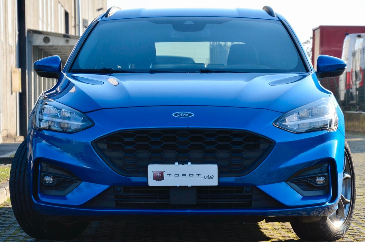 FORD FOCUS SW 1.0 ECOBOOST ST-LINE CO-PILOT 125cv AUTO, PREZZO REALE, SERVICE CERTIFICATI, UFF ITALIANA, EURO 6D, FARI FULL LED, RETROCAMERA, NAVI, PERMUTE