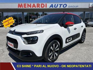 Citroën C3 PureTech 83 S&S Shine CERCHI 16+CLIMA AUTO+FARI LED+KEYLESS