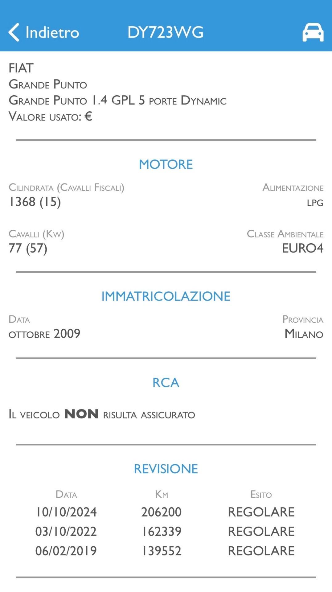 Fiat Grande Punto 1.4 77 Cv Benz/Gpl 5P. - 2009