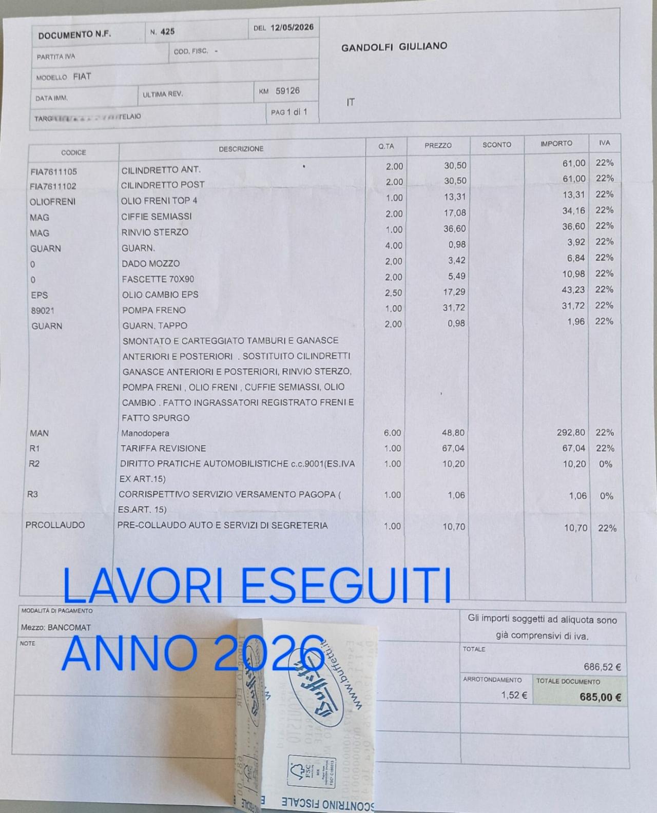 Fiat 600 D DELL ANNO 1967
