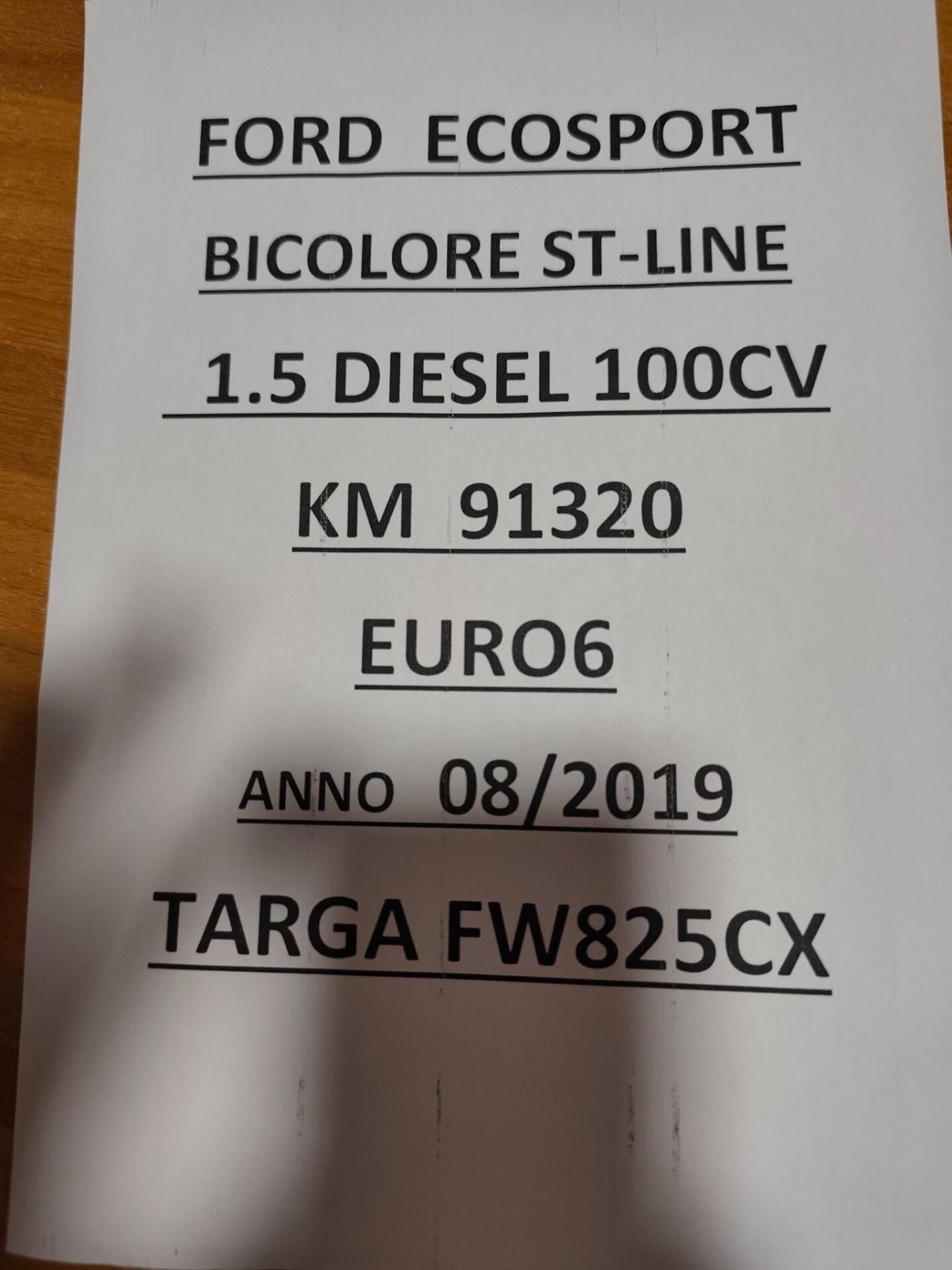 Ford EcoSport 1.5 Ecoblue 100 CV ST-Line Black Edition