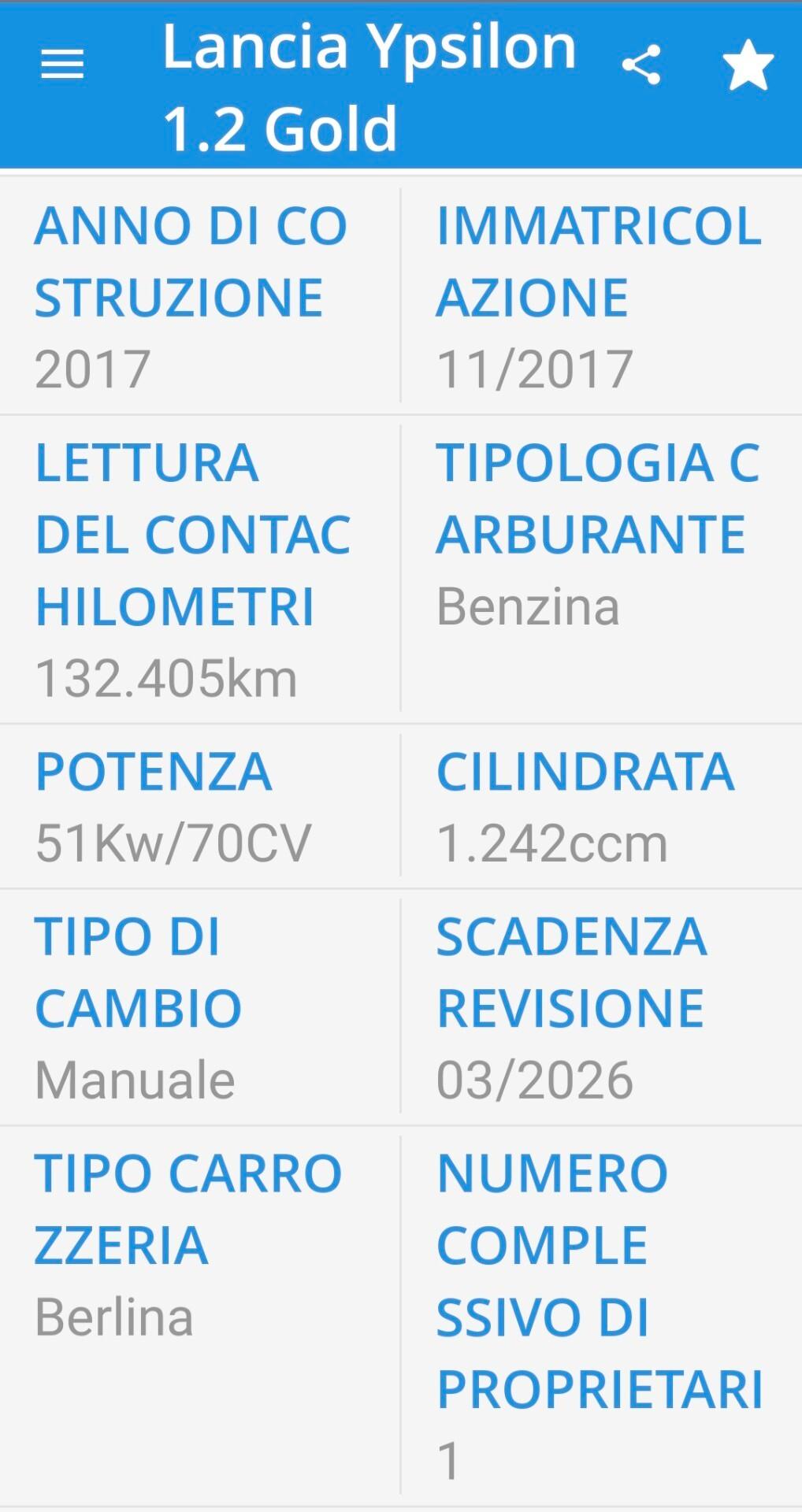 Lancia Ypsilon 1.2 69 CV 5 porte Gold PREZZO REALE GAR.12mesi