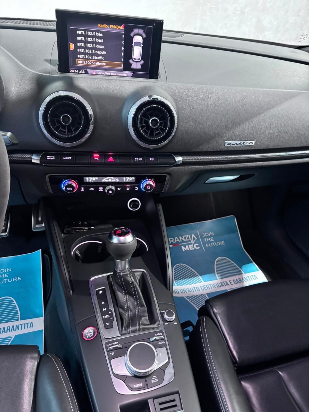 Audi RS3 Virtual Cockpit Sedili RS