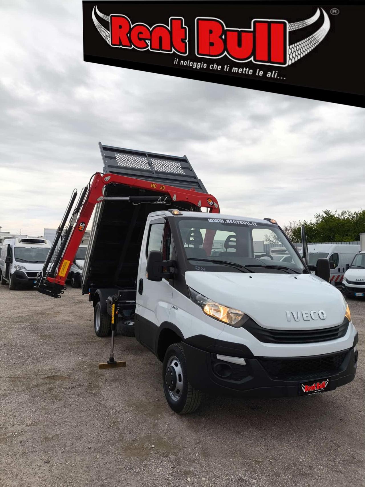 IVECO DAILY 35C16 RIBALTABILE TRILATERALE CON GRU' HC 33 RIF:5224
