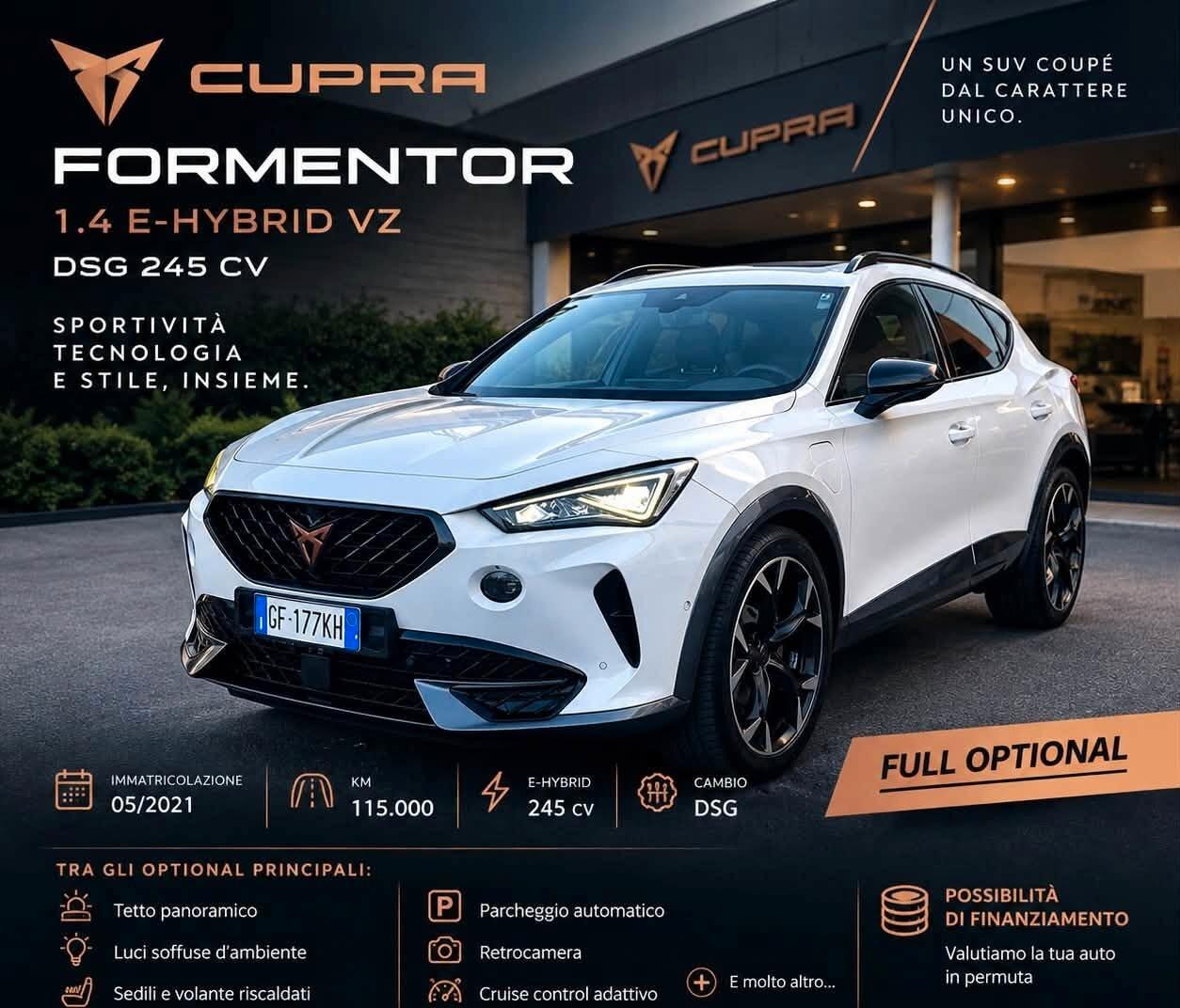 Cupra Formentor 1.4 e-Hybrid DSG VZ 245 cv Tetto apribile
