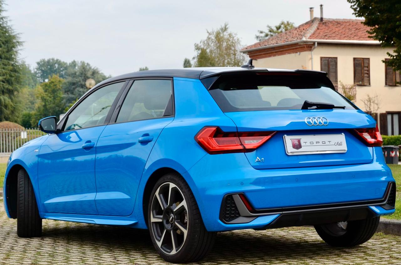 AUDI A1 SPB 30 1.0 TFSI S-LINE INT+EXT 116cv S-TRONIC, UFF ITALIANA, SERVICE CON FATTURE, EURO 6D, APPLE ANDROID, FARI LED, 18", PERMUTE