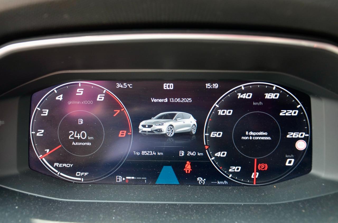 SEAT LEON 1.5 TSI STYLE 130cv, SERVICE UFF SEAT, EURO 6D, NAVI, FARI LED, LED AMBIENTE, PERMUTE