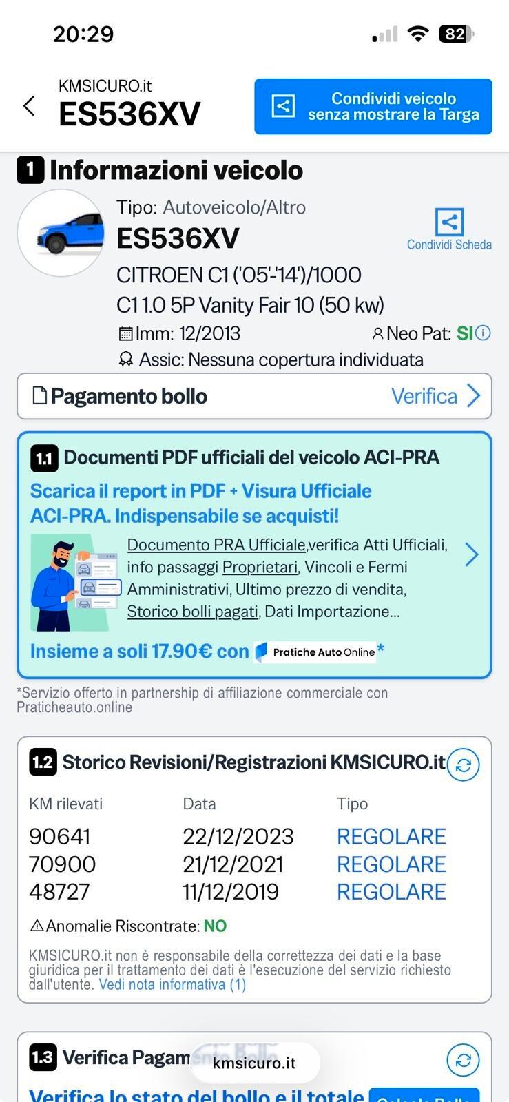 Citroen C1 1.0 5p perfetta garantita-2013