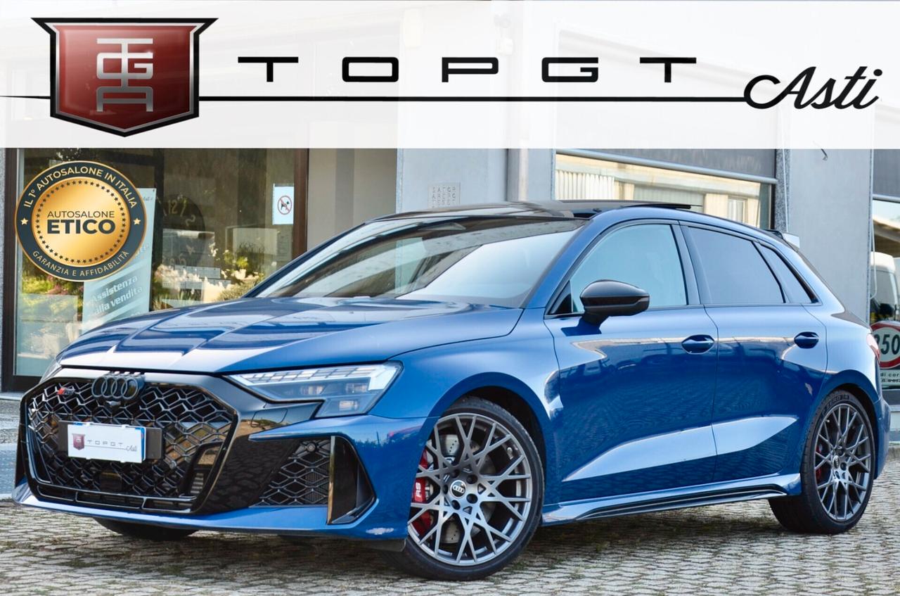 AUDI RS3 SPORTBACK 2.5 TFSI QUATTRO 400cv S-TRONIC, PARI AL NUOVO, UFF ITALIANA, UNICOPROPRIETARIO, GARANZIA AUDI 1/2030, TETTO, MATRIX, SCARICO, PERMUTE