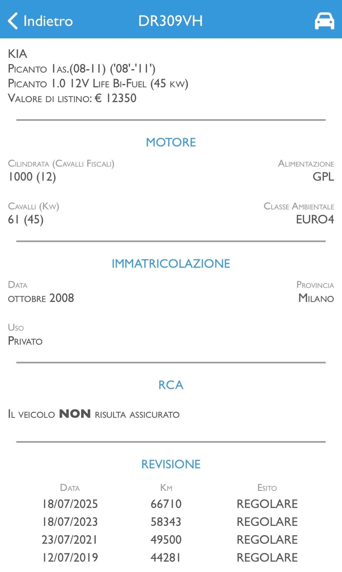 Kia Picanto 1.0 12V Life Bi-Fuel GPL