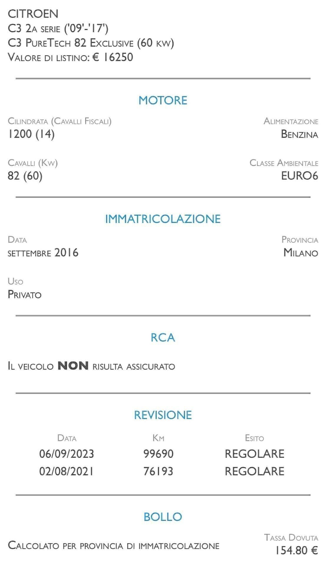 Citroen C3 PureTech 82 Monna Lisa - NEOPATENTATI