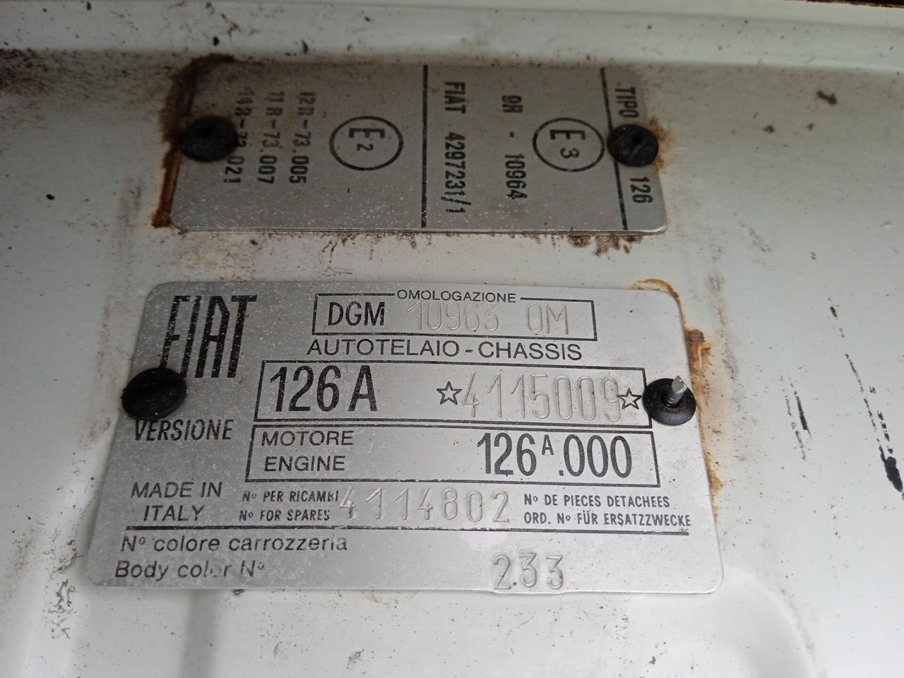 Fiat 126 primissima serie conservata