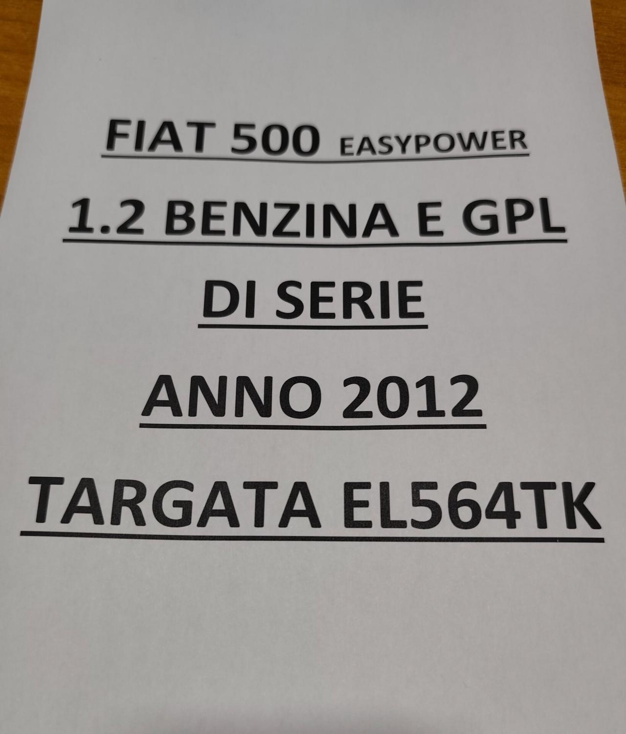 Fiat 500 1.2 BENZINA E GPL DI SERIE