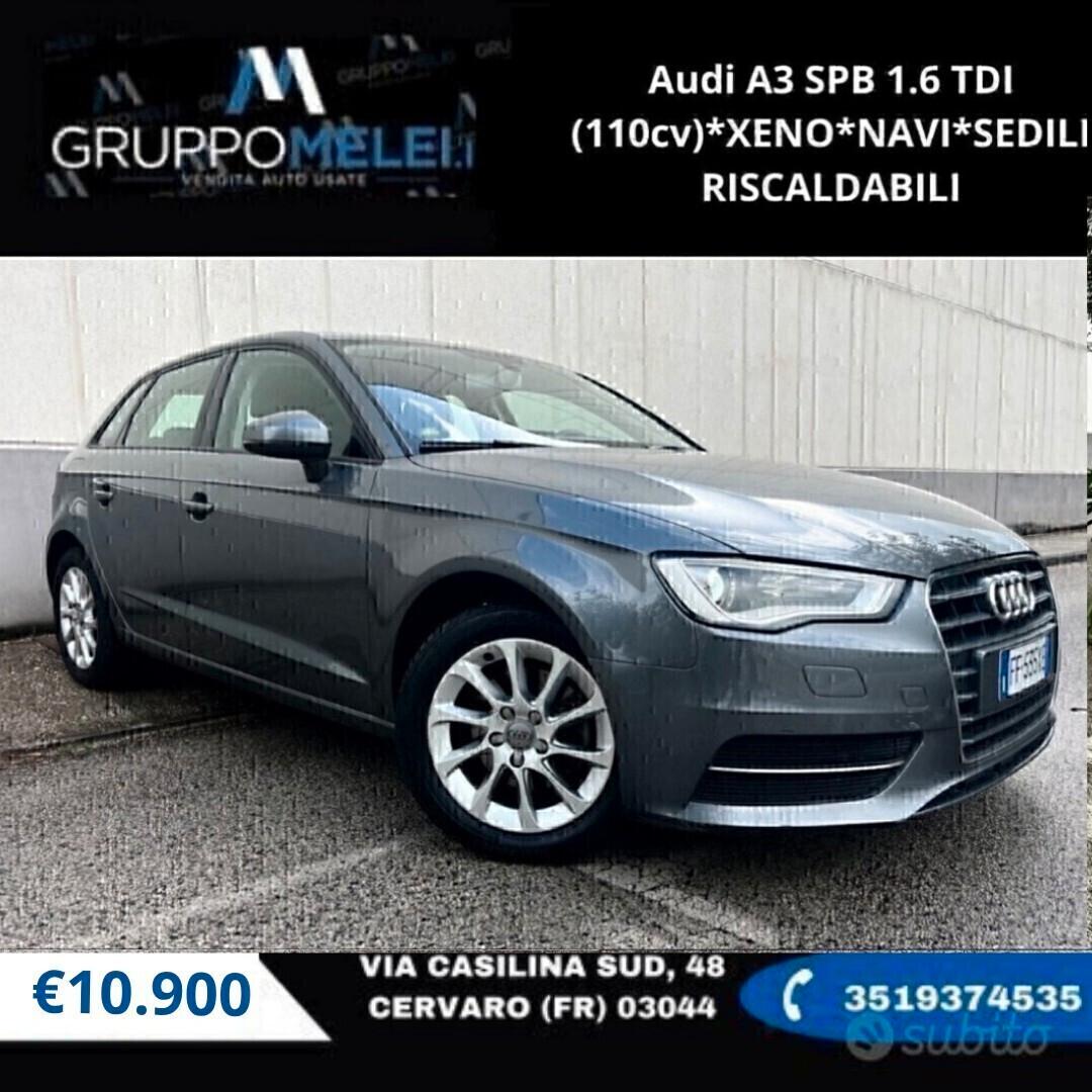 Audi A3 SPB 1.6 TDI (110cv)*XENO*NAVI*SEDILI RISCALDABILI