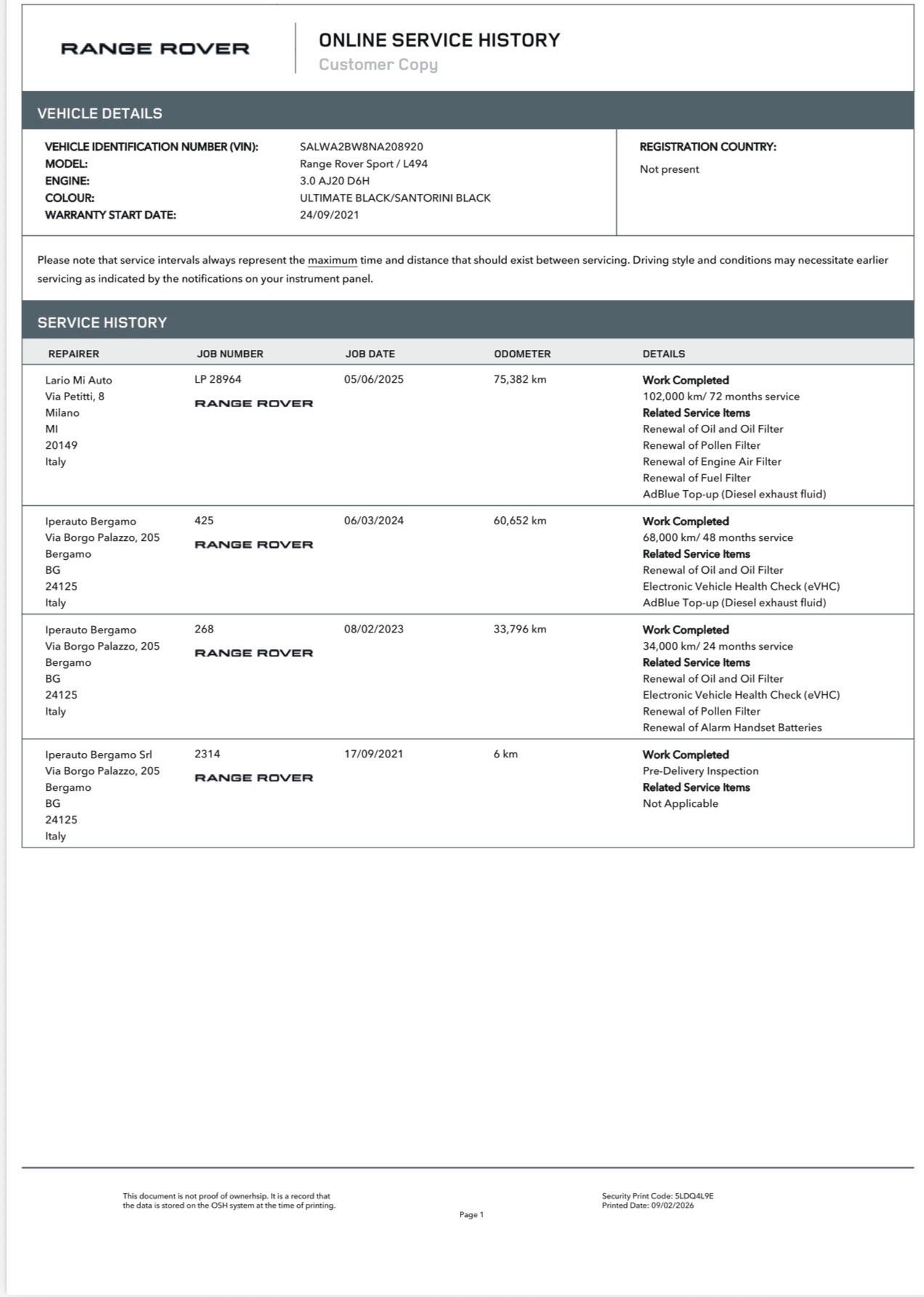Land Rover Range Rover Sport 3.0d i6 mhev HSE 249cv *TAGLIANDI LAND ROVER*