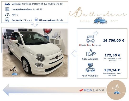 Fiat 500 1.0 Hybrid Dolcevita