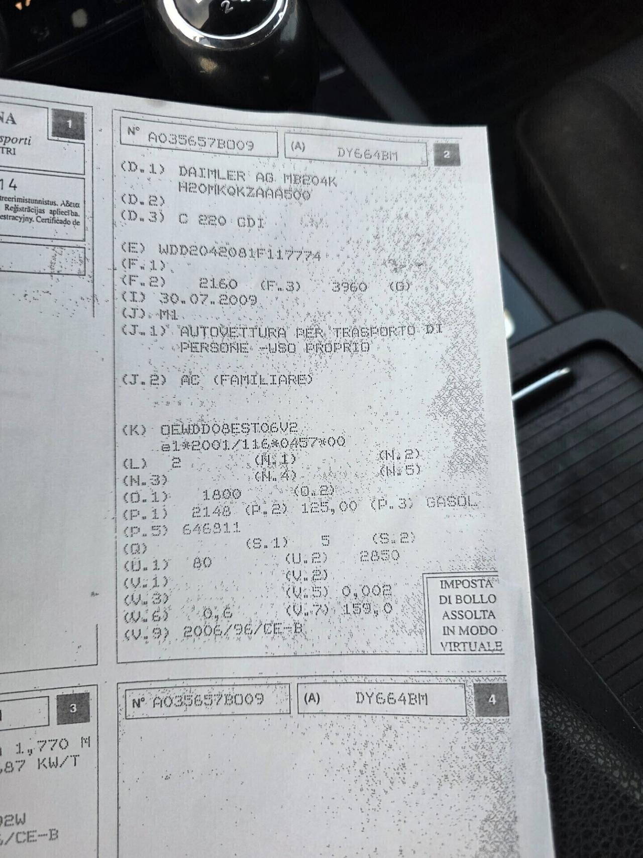 Mercedes-benz C 220 CDI Avantgarde km certificati garantita 12M