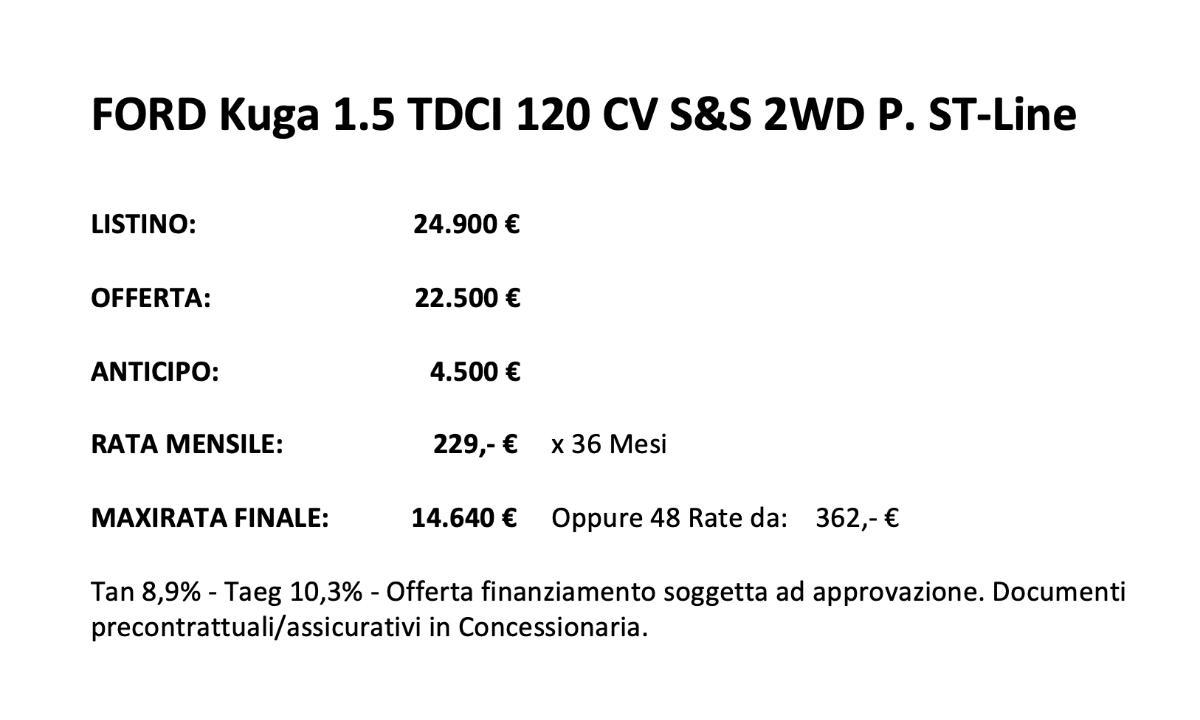 FORD - Kuga - 1.5 TDCI 120 CV S&S 2WD P. ST-Line