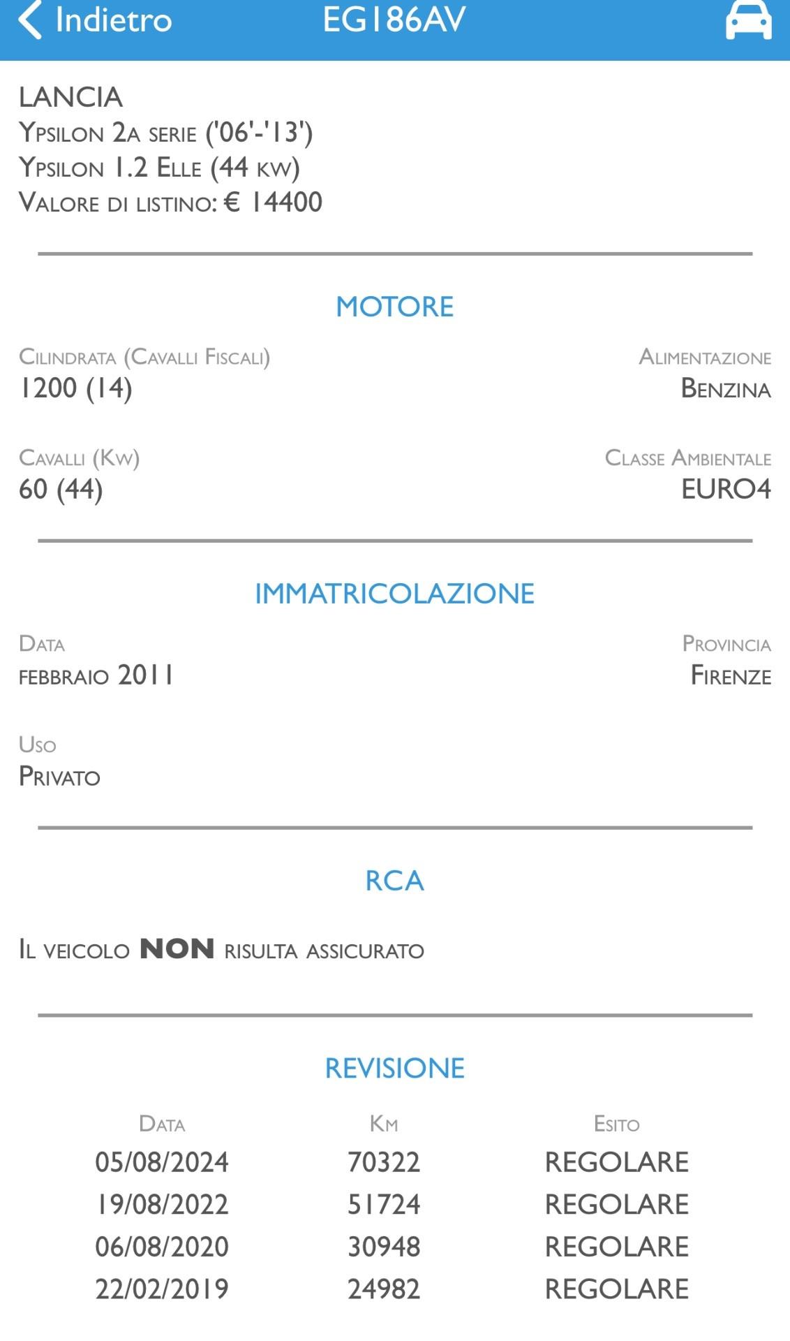 Lancia Ypsilon 1.2 60CV Elle —SOLO 71.700KM—
