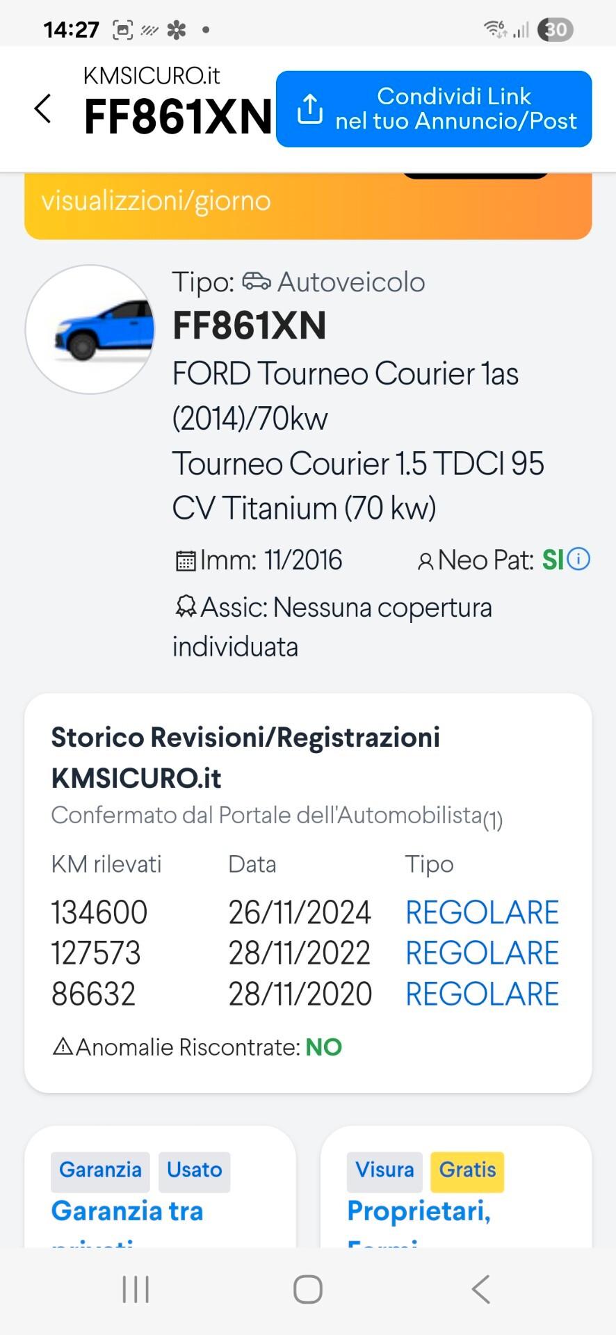 Ford Tourneo Courier 1.5 TDCI 95 CV Titanium