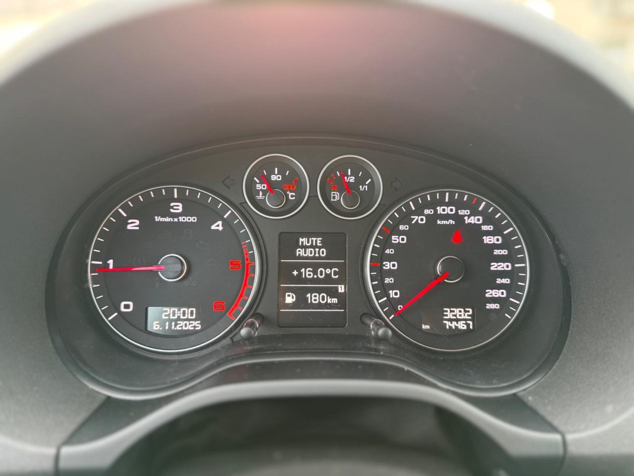 AUDI A3 2.0 TDI 140CV SOLI 74.000 KM GARANZIA 12 MESI