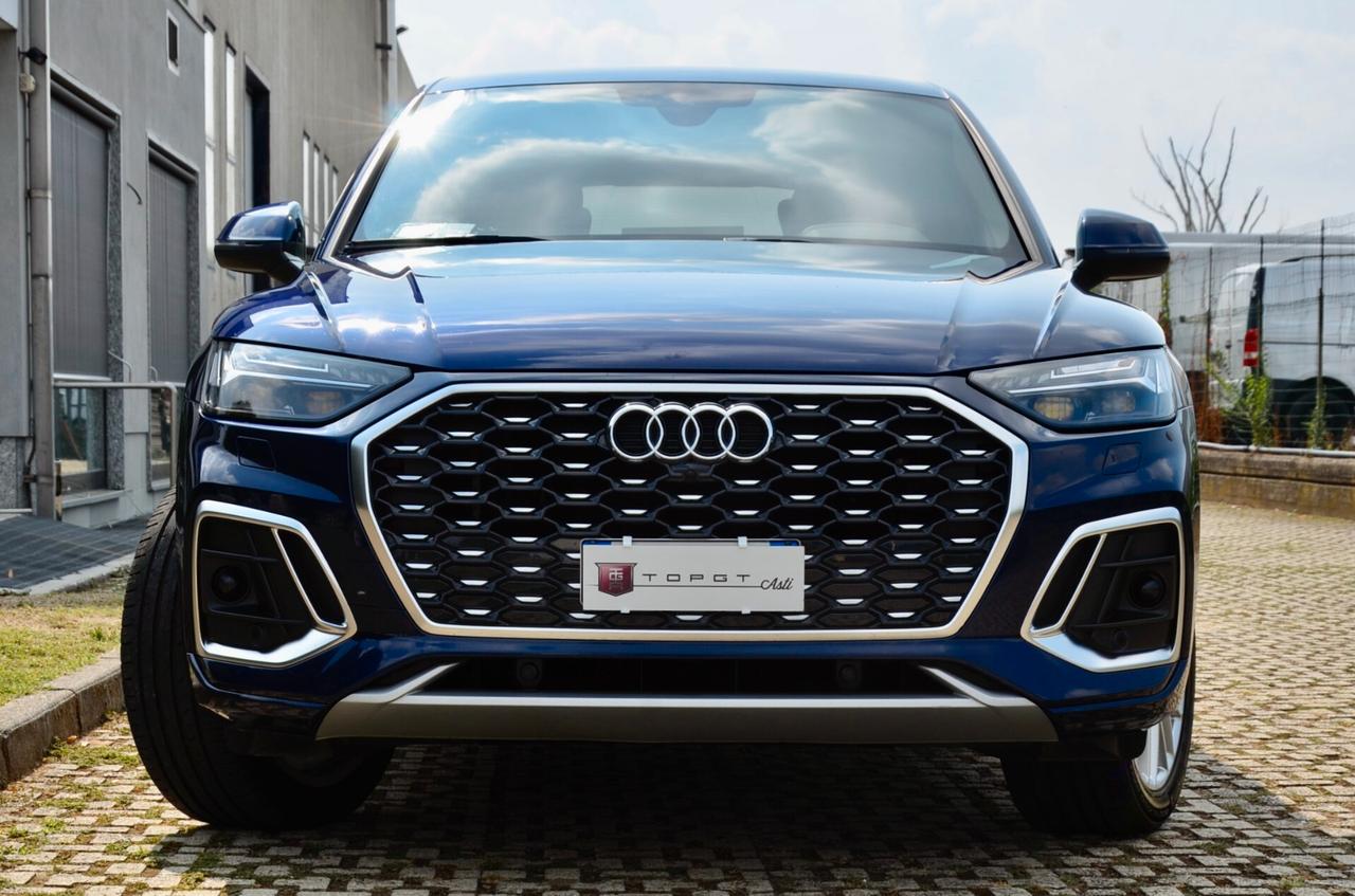 AUDI Q5 SPORTBACK 40 2.0 TDI MHEV MILD HYBRID S LINE INT+EXT QUATTRO 204cv S-TRONIC, EURO 6D, UFF ITALIANA, SERVICE AUDI, FULL LED, RETROCAMERA, PERMUTE