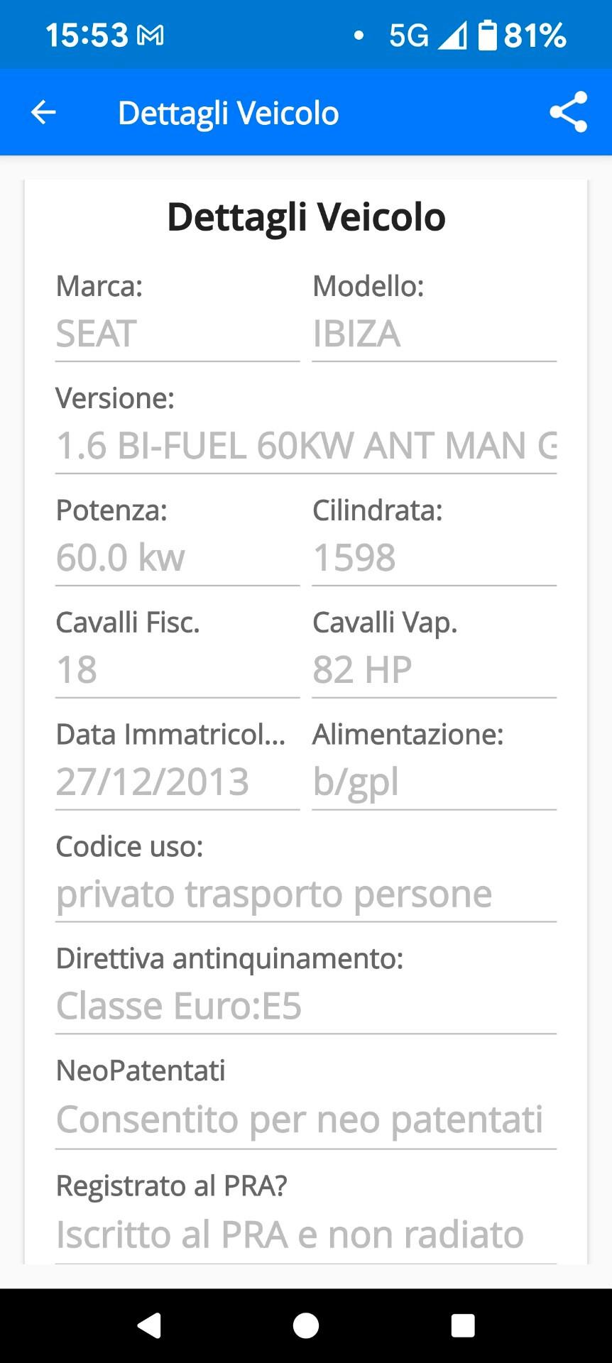 Seat Ibiza 1.6 5 porte Style BI FUEL