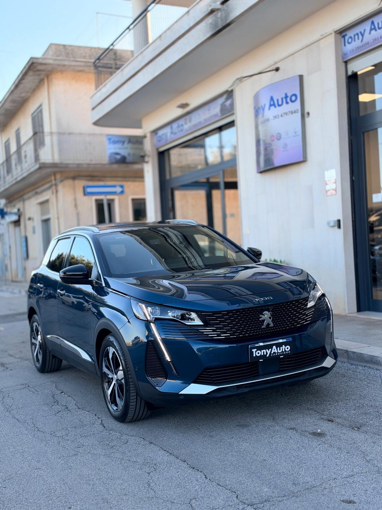 Peugeot 3008 1.5 bluehdi GT S con TETTO APRIBILE,VIRTUAL COCKPIT,APPLE CARPLAY,TELECAMERA 360,INTERNI ALCANTARA/P
