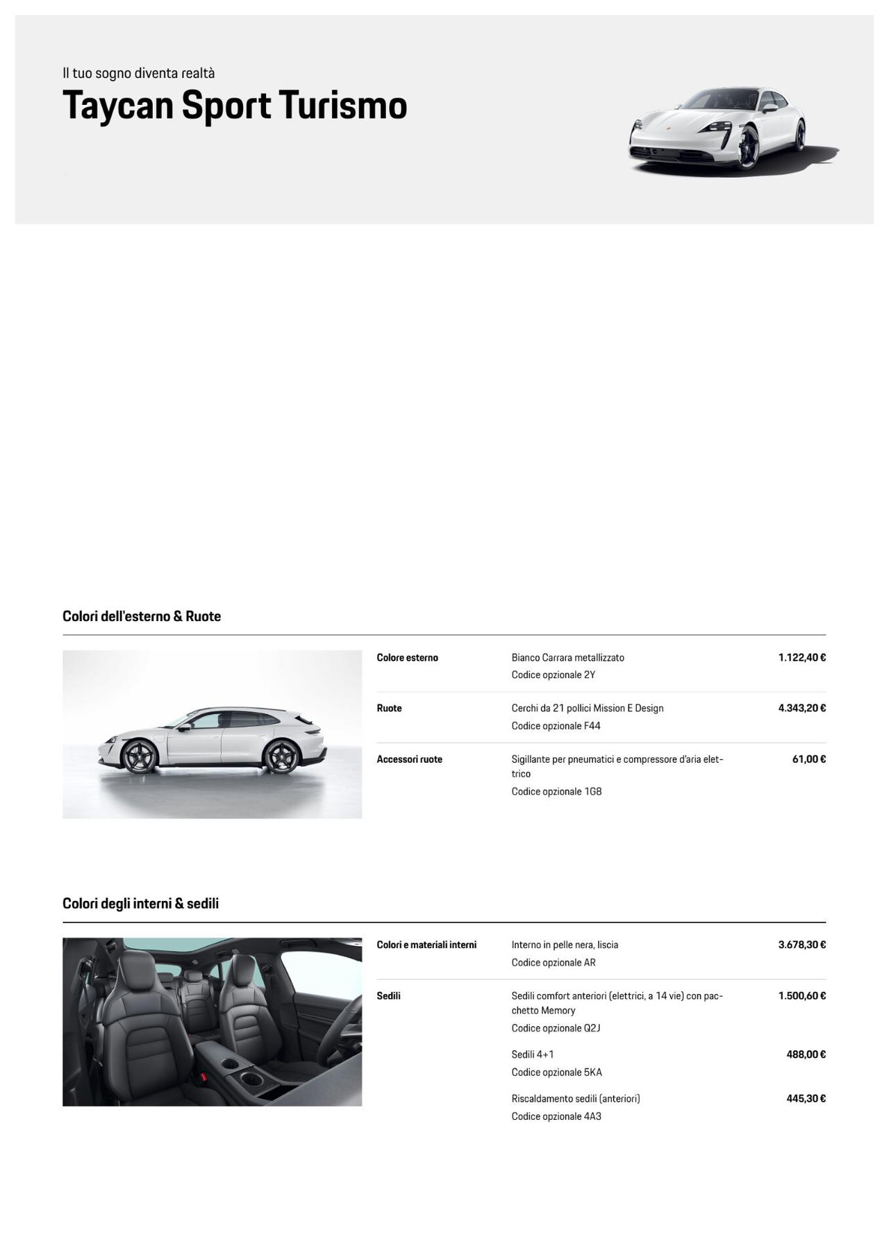 Porsche Taycan Sport Turismo Performance Battery Plus 5 posti