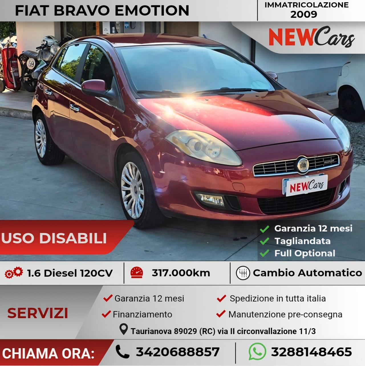 Fiat Bravo 1.6 MJT 120 CV Emotion ADATTA A DISABILI