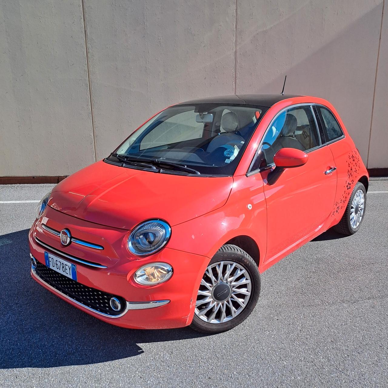 Fiat 500 color CORALLO - Tetto panoramico