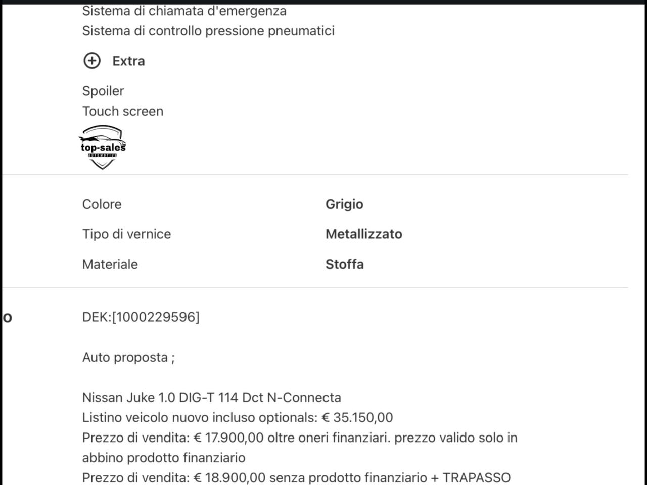 Nissan Juke 1.0 DIG-T 114 CV N-Connecta Perfetta