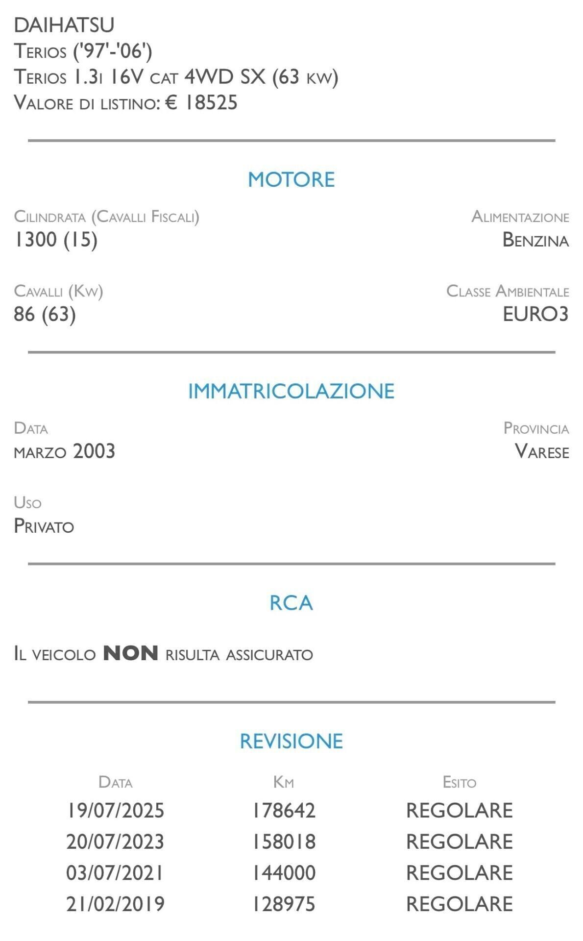 Daihatsu Terios 1.3i 16V cat 4WD SX - UNICO PROPRIETARIO