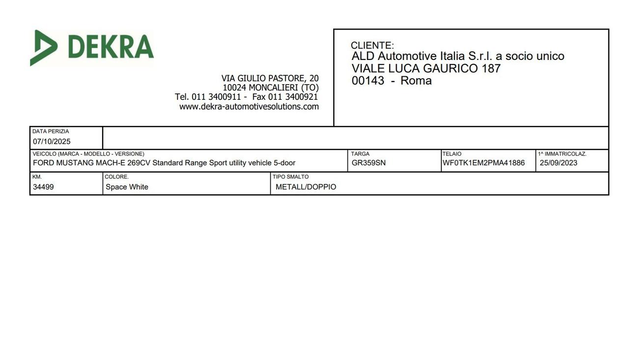 Ford Mustang MACH-E STANDARD RANGE 269CV ( FARI LED - PELLE PDC NAVI MIRROR ADAPTIVE CRUISE )