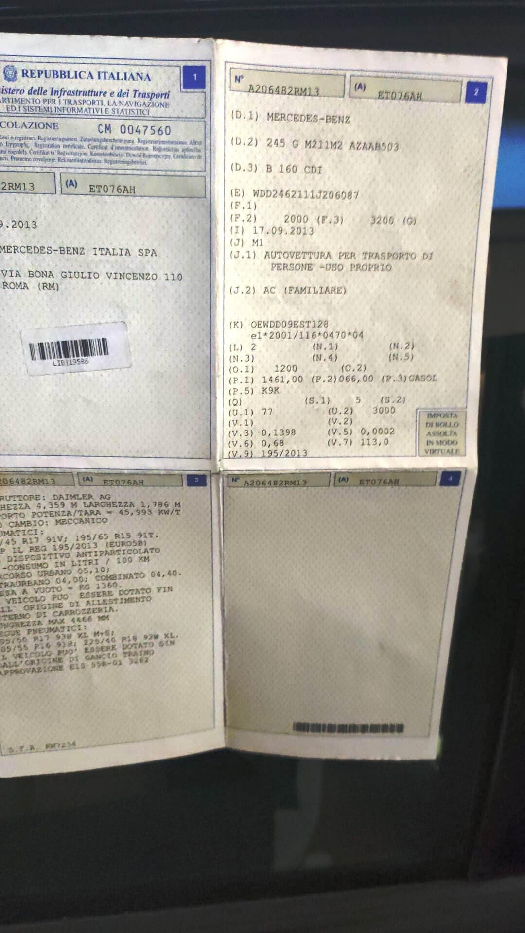 MERCEDES B-160 CDI SOLO 66.000 KM. 09-2013